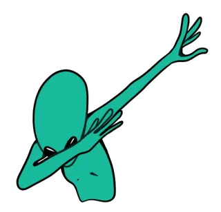 🐯 Alien, Dab, Lucu, Kartun, Meme, Tarian whatsapp sticker