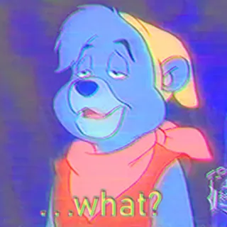 🤷‍♂️ what? クマ, 漫画, 質問, 青, 困惑 telegram sticker