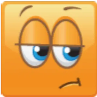 😏 Emoji, Humor, Rosto, Expressão, entediado, Quadrado, Amarelo whatsapp sticker