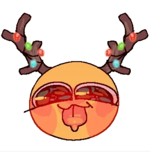 🦌 Noël, renne, emoji, bois, lumières, drôle whatsapp sticker