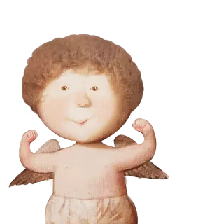 💪 ангел, мускулы, крылья, милый, смешной whatsapp sticker
