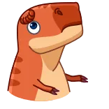😖 dinosaur, t-rex, cartoon, animal telegram sticker
