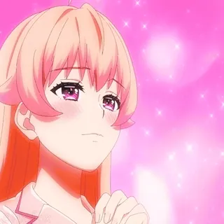 ❤️ Anime, Menina, Fofa, Cabelo Rosa, Brilhos, Rubor telegram sticker