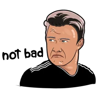 😏 not bad Мем, Смешно, Неплохо, Выражение, Сарказм, Одобрение telegram sticker