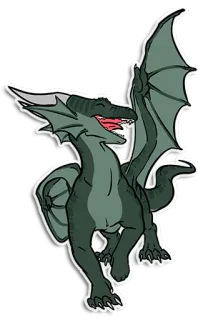 😄 dragão, fantasia, réptil, monstro, criatura mítica, animal telegram sticker