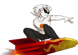 🛹 Dirk Strider Homestuck Dirk Strider, Homestuck, rakieta, animowany, kreskówka, postać telegram sticker