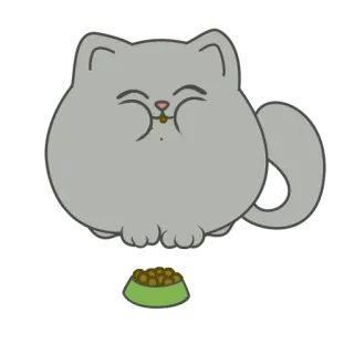 🍪 고양이, 새끼 고양이, 동물, 애완 동물, 음식, 그릇, 만화, 귀여운 telegram sticker