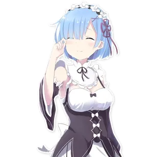 😁 Rem Re:Zero 动漫, 女孩, 女仆, 可爱, 蓝发, 动漫人物 telegram sticker