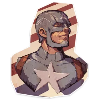👌 Captain America กัปตันอเมริกา, มาร์เวล, ซูเปอร์ฮีโร่, หนังสือการ์ตูน, ฮีโร่ telegram sticker