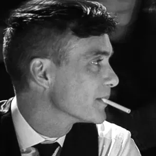 ▪️ Thomas Shelby Peaky Blinders cigarro, fumando, personagem, homem, retrato whatsapp sticker