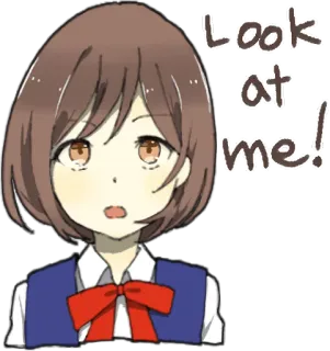 😐 Look at me! Anime, Chica, Mírame, Expresión, Dibujos animados telegram sticker