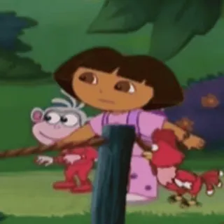 😃 Dora the Explorer การ์ตูน, เด็ก, ผจญภัย, ลิง, รองเท้าบูท telegram sticker
