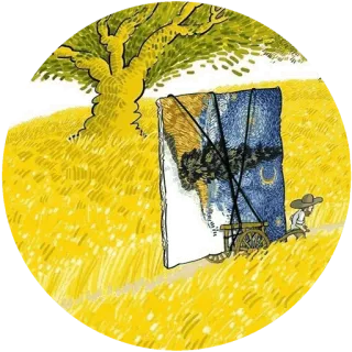 🌾 art, painting, landscape, tree, nature whatsapp sticker