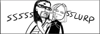 😝 SSSSS SSLURP slurping, drinking, comic, funny telegram sticker