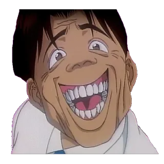 😃 anime, man, smile, cartoon, funny, face telegram sticker