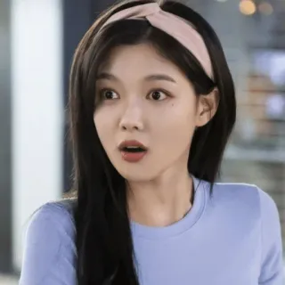 😱 donna, ritratto, cerchietto, asiatica, sorpresa, coreana, carina whatsapp sticker