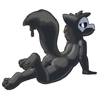 🖤 antro, furry, criatura, preto, rabo telegram sticker