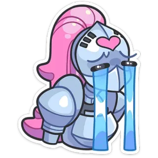😭 knight, armor, crying, sad, helmet, love telegram sticker