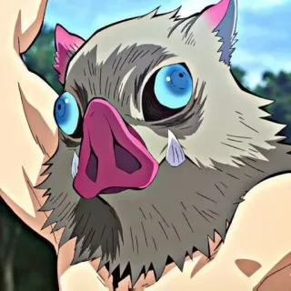 👺 Inosuke Hashibira Demon Slayer Anime, Manga, Personnage, Inosuke, Demon Slayer, Masque de sanglier, Hashibira telegram sticker