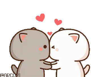 ๐ cats, love, kiss, cute, animation, hearts telegram sticker