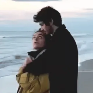 👀 para, plaża, miłość, romantyzm, ocean telegram sticker