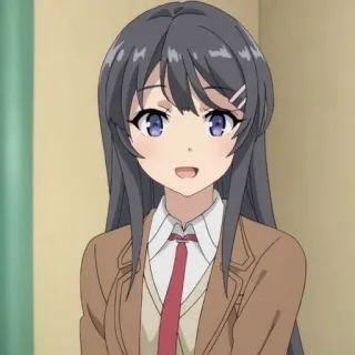 🐰 Mai Sakurajima Rascal Does Not Dream of Bunny Girl Senpai anime, girl, school uniform, cute telegram sticker