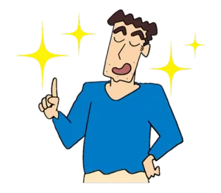 ☝ man, cartoon, sparkles, finger pointing telegram sticker