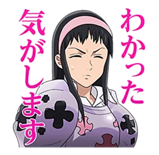 😠 気がします mulher, desenho animado, anime, adesivo, japonês whatsapp sticker