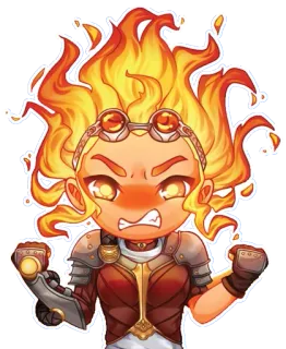 😡 Chandra Nalaar Magic: The Gathering magia, fogo, planeswalker, chandra, mtg telegram sticker