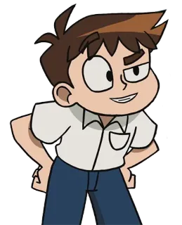 🤨 dibujo animado, personaje, niño, ilustración telegram sticker