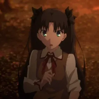 😧 Rin Tohsaka Fate/stay night Anime, Manga, Cartone animato, Fate, Ragazza, Personaggio, Rin Tohsaka telegram sticker