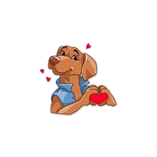 🫶 cão, corações, amor, animal, desenho animado, amizade telegram sticker