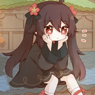 💠 Hu Tao Genshin Impact Anime, Lucu, Gadis, Hu Tao, Genshin Impact whatsapp sticker