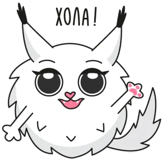 🖐 ХОЛА! кот, животное, милый, каваий, пушистый, приветствие telegram sticker