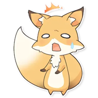 😰 fuchs, tier, süß, aufkleber, cartoon, anime whatsapp sticker