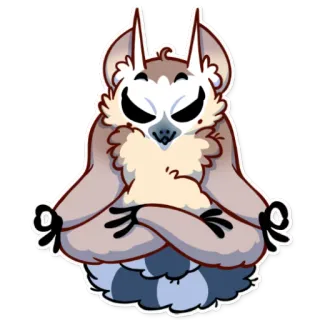 😌 ステッカー, 動物, フクロウ, 漫画, 瞑想, ヨガ, 平和 telegram sticker