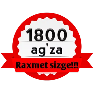 🙁 1800
ag'za
Raxmet sizge!!! telegram sticker