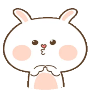 😗 Hase, Kaninchen, niedlich, Cartoon, kawaii, Tier, Illustration telegram sticker