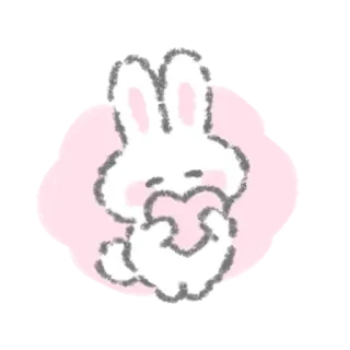 ❤️ กระต่าย, หัวใจ, รัก, น่ารัก, คาวาอิ, การ์ตูน, สีชมพู telegram sticker