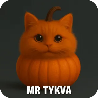🎃 MR TYKVA แมว, ฟักทอง, ฮาโลวีน, ฤดูใบไม้ร่วง, น่ารัก, สัตว์, สีส้ม whatsapp sticker