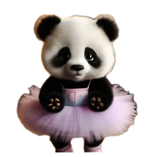 🐱 Panda, Bailarina, Lindo, Animal, Tutú, Oso, Baile whatsapp sticker