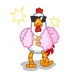 😎 pollo, animale, dito medio, offensivo, gesto telegram sticker