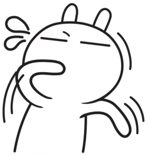 😰 biały królik, pot, kreskówka, emocja, wyraz, postać telegram sticker