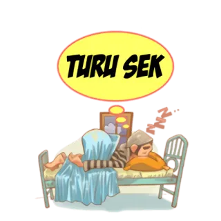😴 TURU SEK tidur, tempat tidur, kartun, menyinggung, bahasa Indonesia telegram sticker