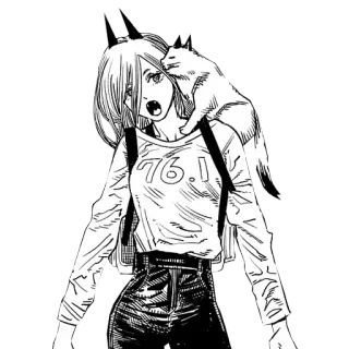 🐈 Power Chainsaw Man 76.1 anime, manga, Chainsaw Man, Power, Aki Hayakawa, Denji telegram sticker
