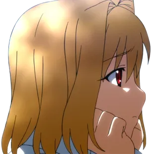 😞 アニメ, 女の子, 悲しい, 考え中, ポートレート, 漫画 telegram sticker