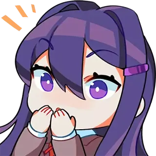 😮 Yuri Doki Doki Literature Club! Anime, Adesivo, Carino, Ragazza, Doki Doki Literature Club telegram sticker