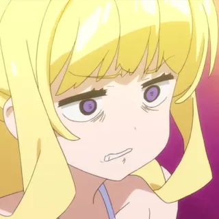 🔮 anime, kartun, ekspresi wajah, lelah, pirang, cewek telegram sticker