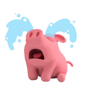 😭 cochon, pleurer, triste, dessin animé, animal telegram sticker