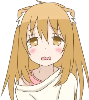 ❤️ garota anime, triste, chorando, desenho animado, kawaii, fofo, emocional telegram sticker